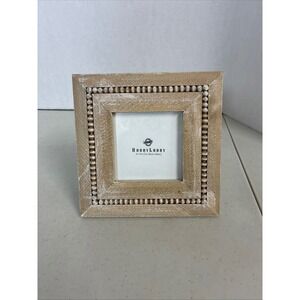 Hobby Lobby Tan Square Beaded Rustic Weathered Wood Look Picture Frame‎ 5524998